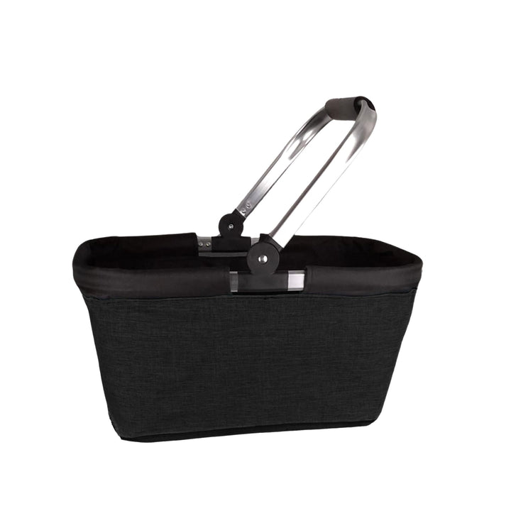Einkaufskorb faltbar, 20L Tragekorb mit Alurahmen faltbar, Geschenk Einkaufstasche Mama, schwarz, Sc