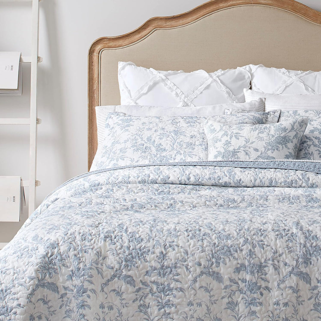 Laura Ashley - Queen-Size-Bettwäsche-Set, Baumwolle, wendbares Bettwäsche-Set mit Kissenbezug, Ganzj