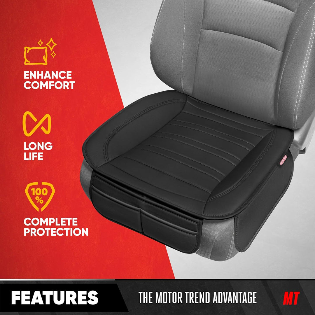 Motor Trend Sitzbezüge für Autos, LKWs, SUV, Kunstleder, vollständiges Set, schwarz, gepolsterte Aut