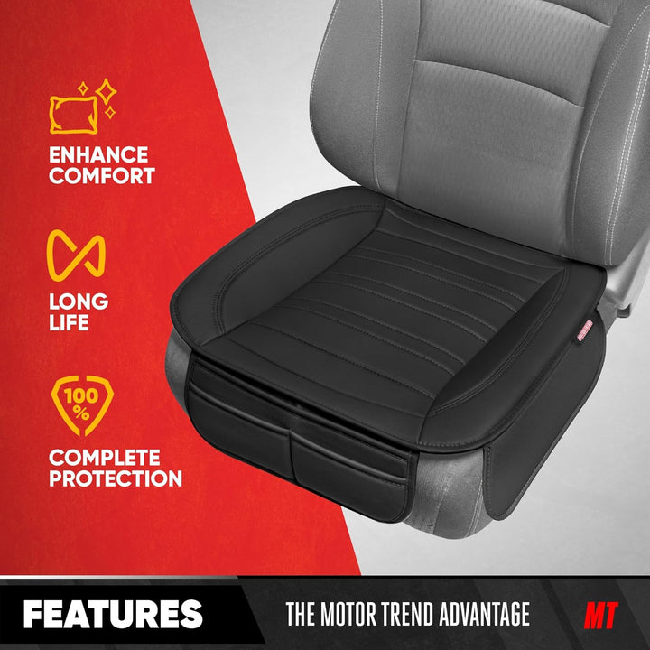 Motor Trend Sitzbezüge für Autos, LKWs, SUV, Kunstleder, vollständiges Set, schwarz, gepolsterte Aut