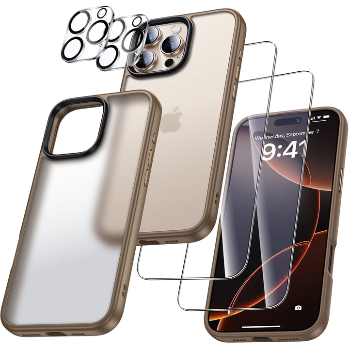 UniqueMe für iPhone 16 Pro Max Hülle, 5-in-1-Set Handyhülle für iPhone 16 Pro Max Case Rundumschutz