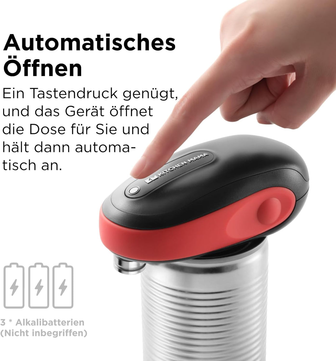 Kitchen Mama One-To-Go Elektrischer Dosenöffner – Dosenöffnen mit einem Tastendruck (Auto-Stopp), Do