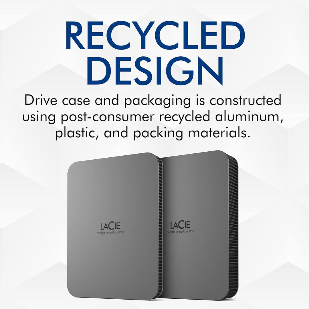 LaCie MOBILE DRIVE Secure 4TB tragbare externe Festplatte, 2.5 Zoll, Mac & PC, space grey, inkl. 2 J