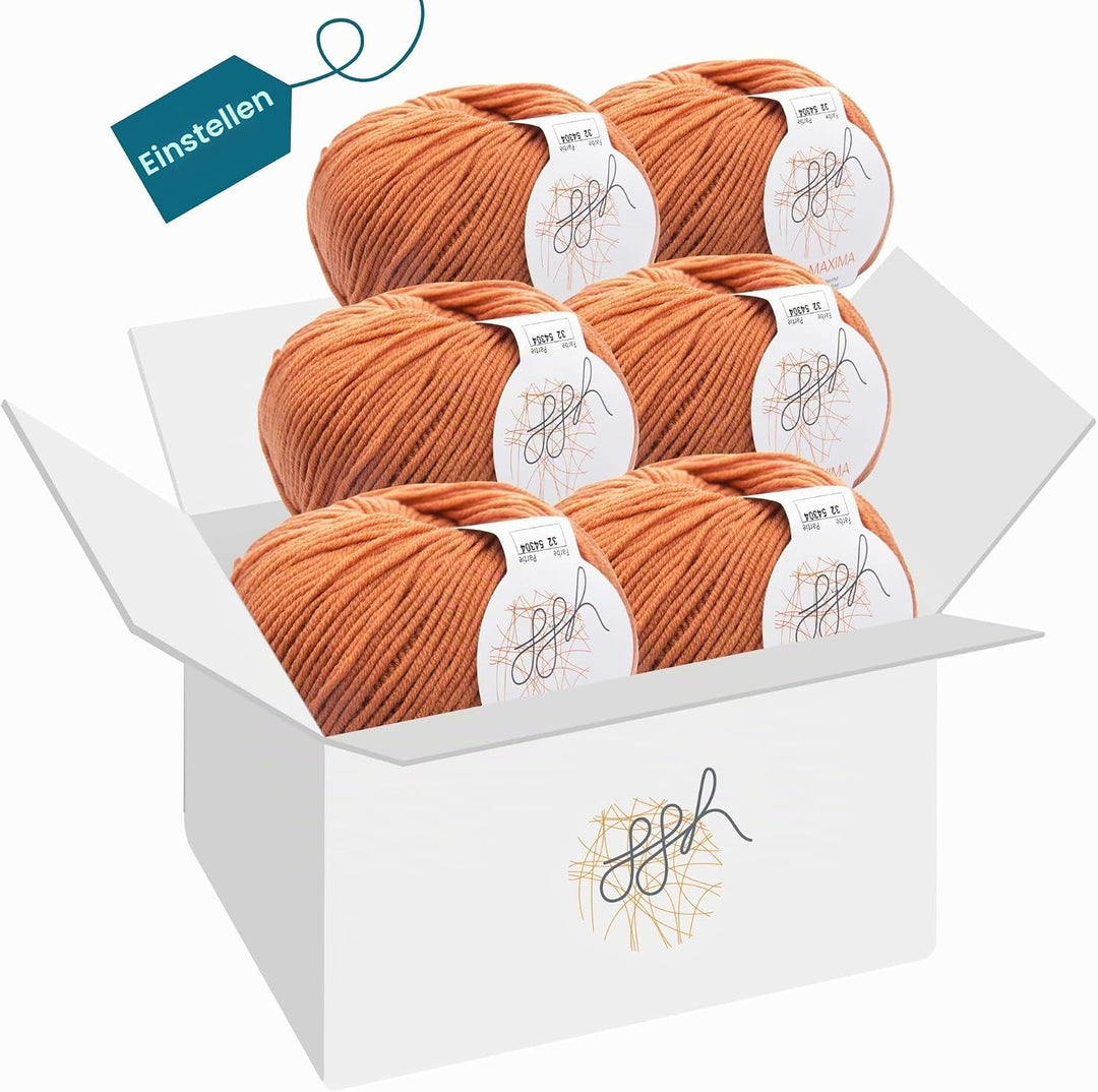 ggh Maxima Box - 6x50g (insgesamt 300g) Merinowolle extrafein und maschinenwaschbar - Nadelstärke 4-