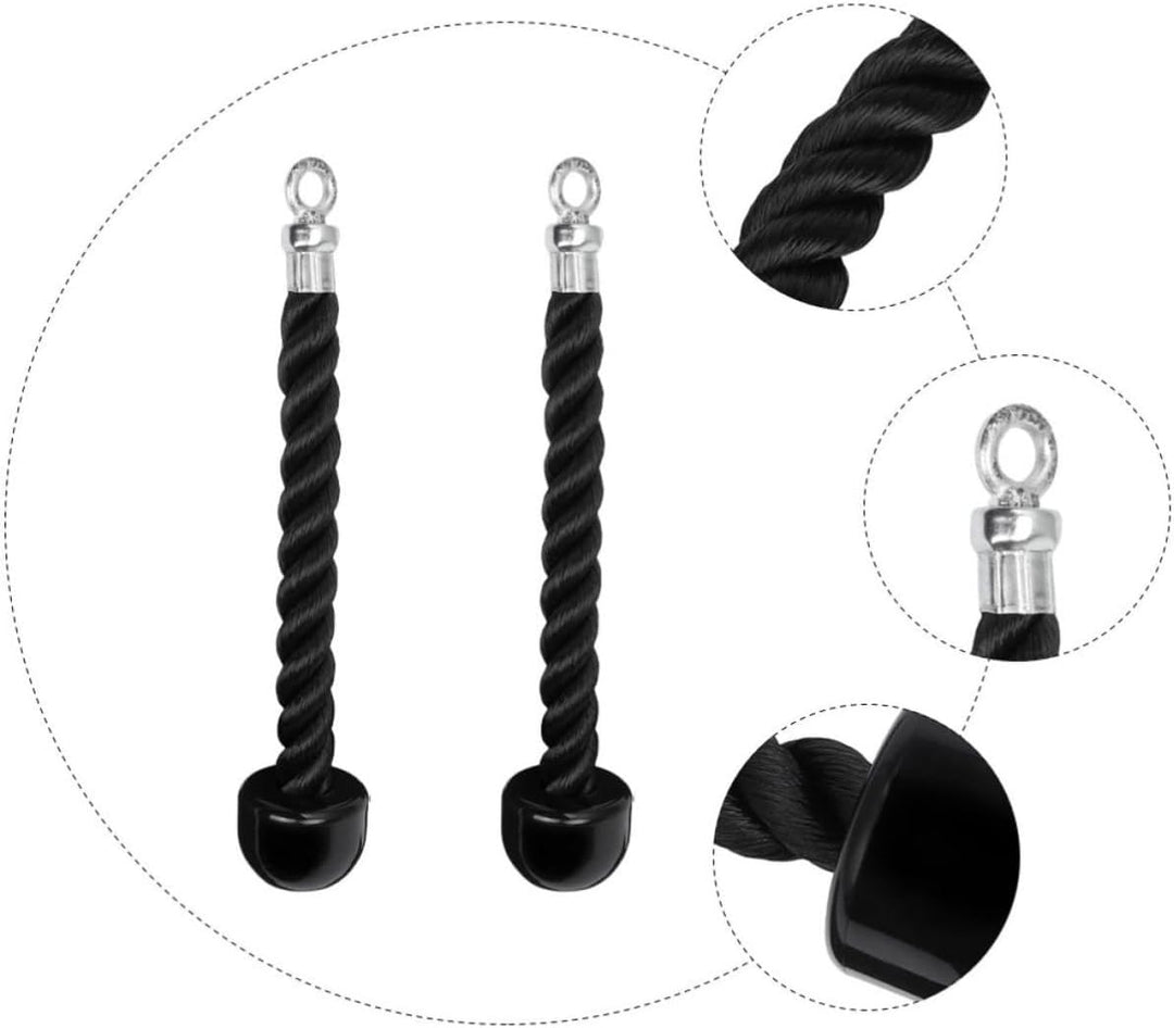 Trizepsseil 2 Stück mit Einzelgriff aus Tpr und Nylon für Kabelzug | Zughilfen Krafttraining, Robust