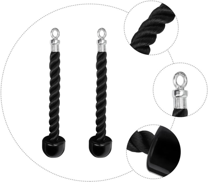 Trizepsseil 2 Stück mit Einzelgriff aus Tpr und Nylon für Kabelzug | Zughilfen Krafttraining, Robust