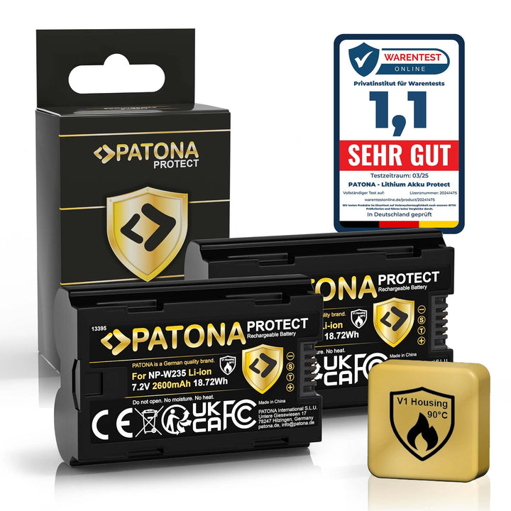 PATONA Protect V1 2X Akku NP-W235 (2400mAh) kompatibel mit Fuji Fujifilm GFX-50s II GFX-100S GFX-100