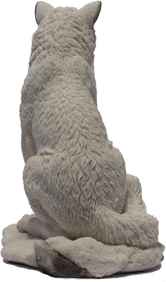 19,7 cm Wolf sitzend in der Schnee-Deko Statue Figur, weiss