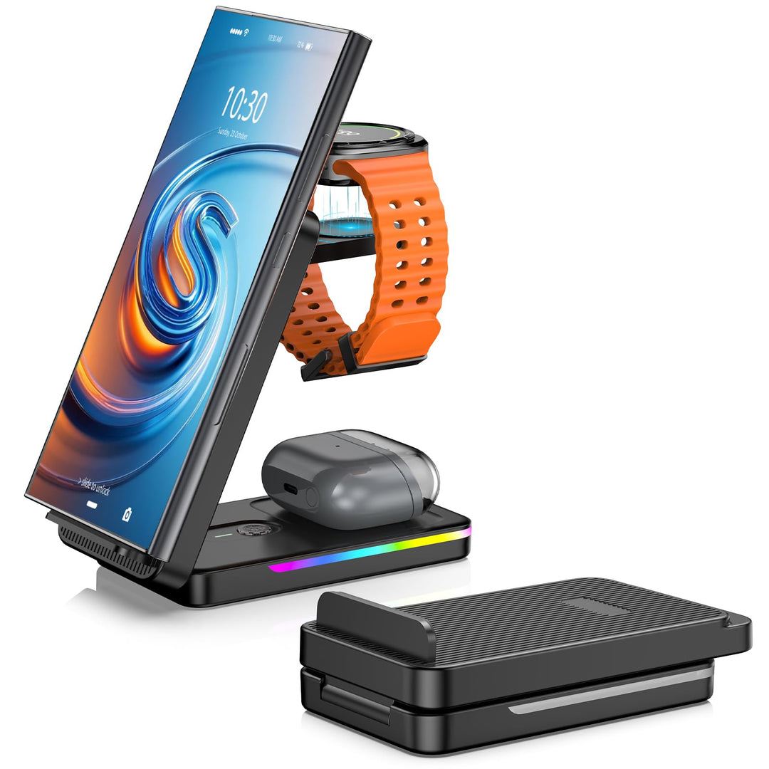 Induktive Ladestation für Samsung, NeotrixQI Faltbares Reisen Wireless Charger für Galaxy S25 Ultra/