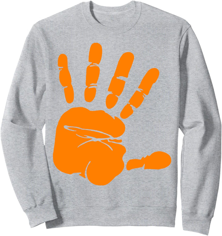 Orange Handabdruck Sweatshirt