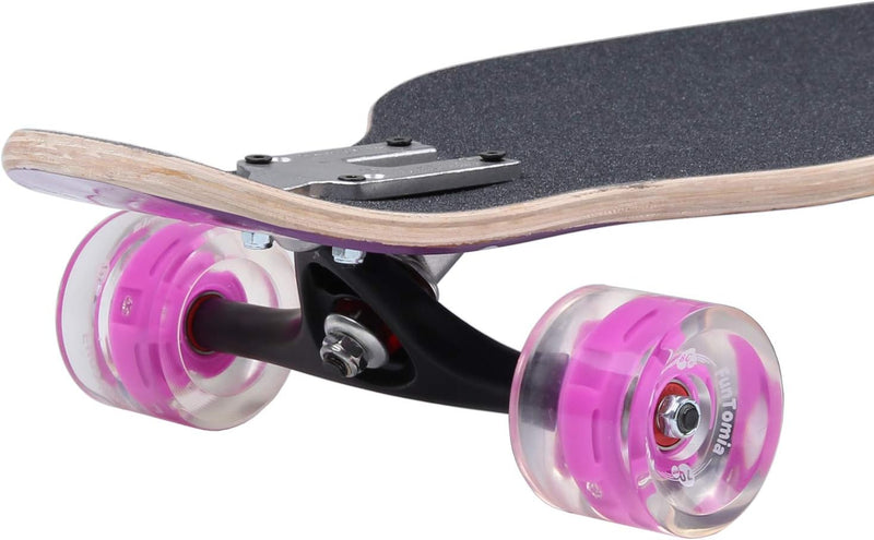 FunTomia Longboard mit 3 Flex Stufen Drop Through Cruiser Komplettboard Mach1 Speed Kugellager T-Too