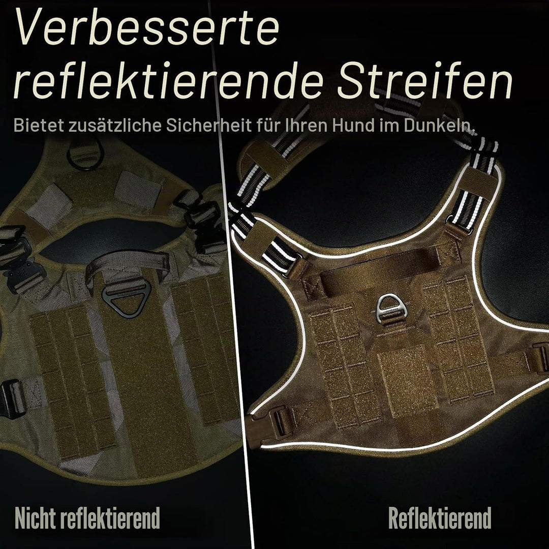 rabbitgoo Hundegeschirr Grosse Hunde, Anti Zug Geschirr Hund Verstellbar mit Griffe Verbreitert, Rob