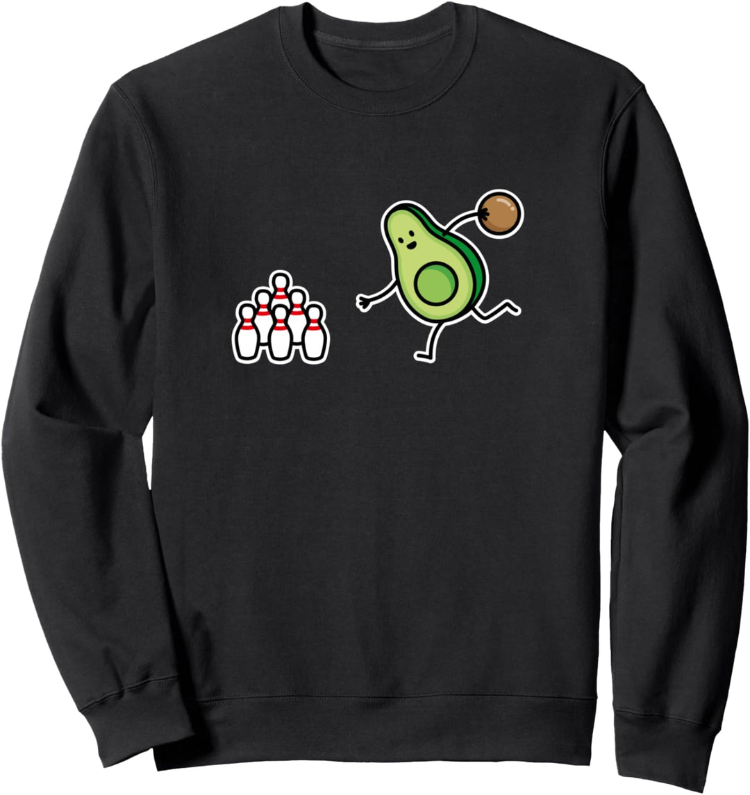 Lustiges Avocado Cartoon Bowling Team Kegler Kegeln Geschenk Sweatshirt
