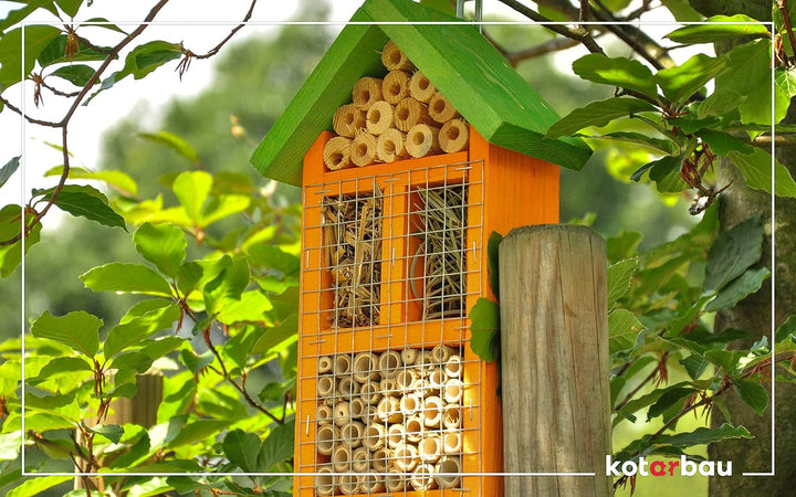 KOTARBAU® Holz Insektenhotel mit Hängefunktion Hervorragend für den Garten Umweltfreundlich Für Bien