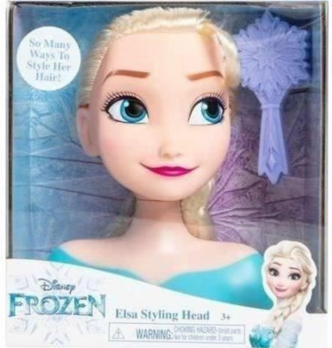 Just Play 87490-JP Disney Frozen Frisierkopf ELSA Mini 14cm mit Haarbürste für Styling-Spass, ab 3 J