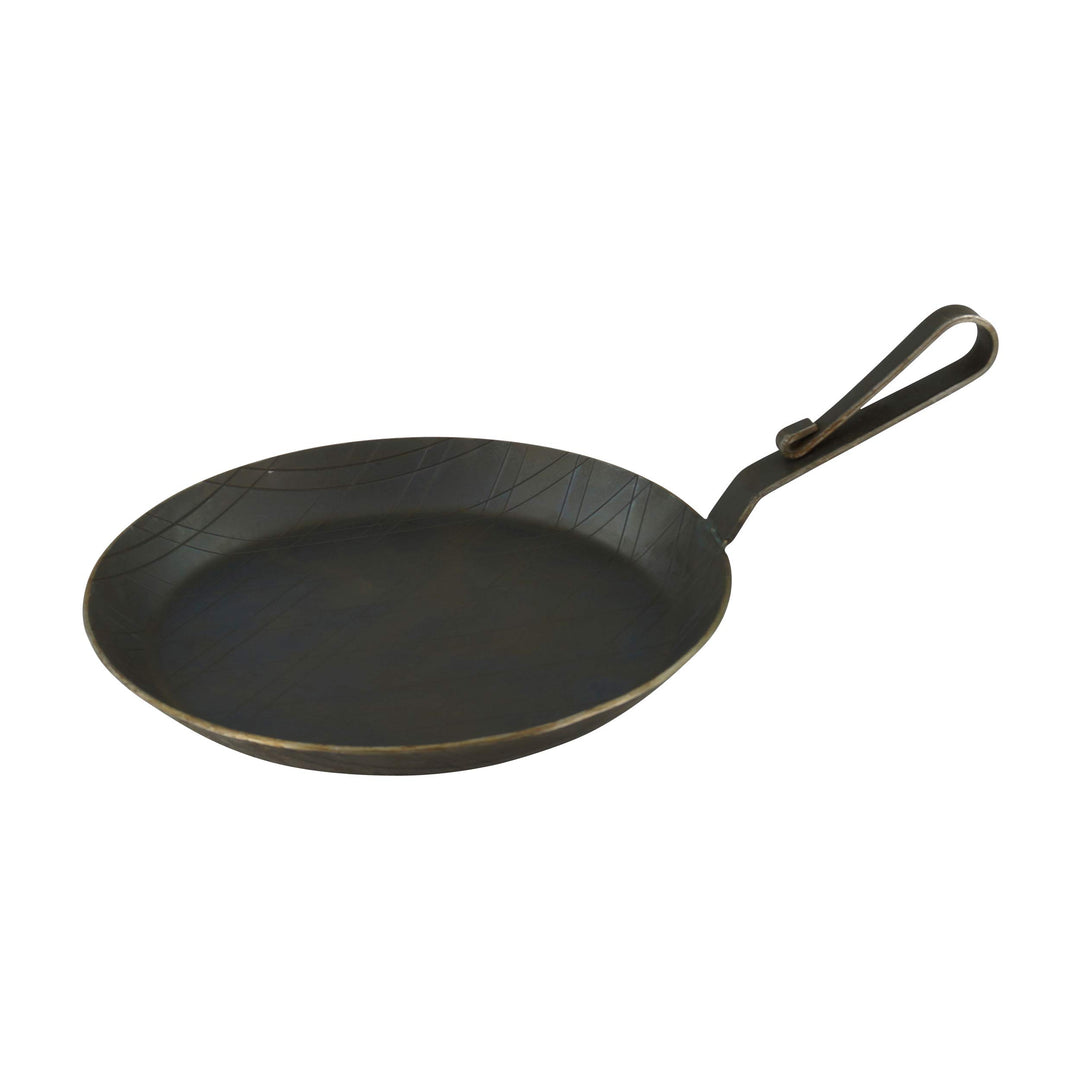 Servierpfanne aus Schmiedeeisen mit gebogenem Hakenstiel Ø 24 cm 1 Stück SPTyp6-1er, SPTyp6-1er
