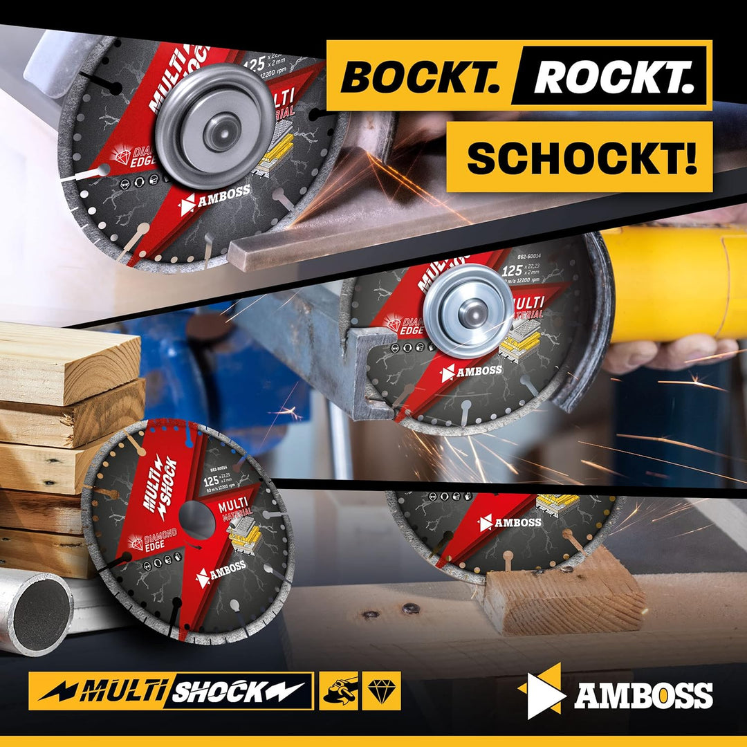 Amboss MultiShock - Diamant-Trennscheibe Ø 230 mm x 22,2 mm - Universal/Allround | Segmenthöhe: 10 m
