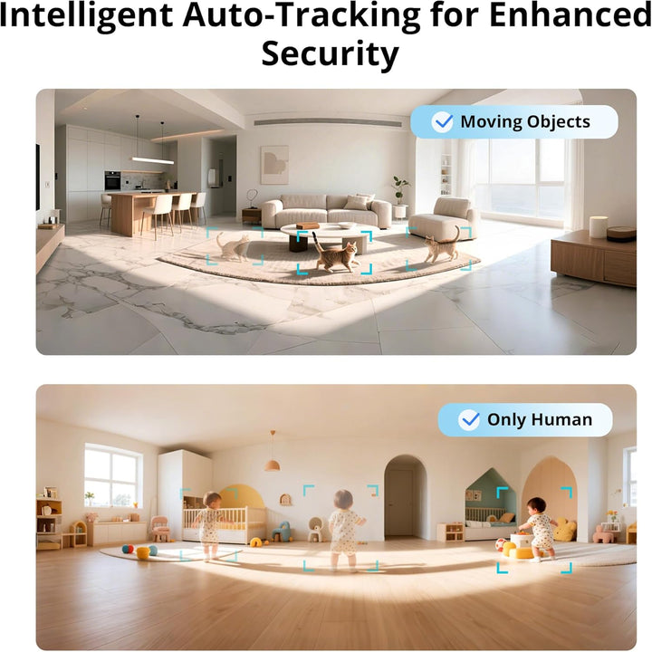 SONOFF Indoor Überwachungskamera 1080P, CAM-PT2 Schwenk-/Neige-WLAN-Kamera mit 360°-Sicht, Bewegungs