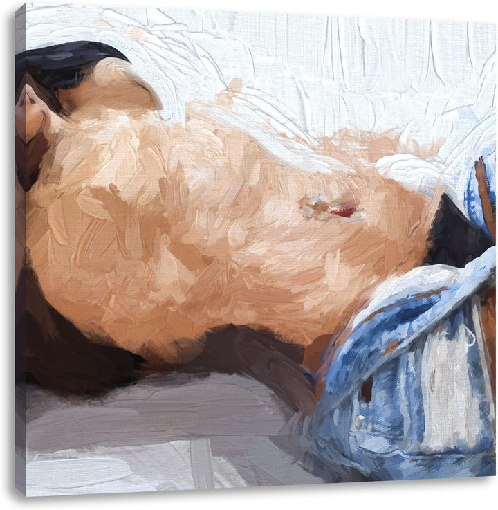 Pixxprint Sexy Frau mit schönem Körper als Leinwandbild | Grösse: 70x70 cm | Wandbild| Kunstdruck |