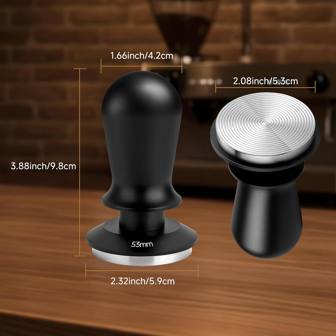 Kaffee-Tamper 53 mm – mit Sound-Feedback, 13,6 kg, federbelasteter Tamper Barista, Espresso-Stampfer