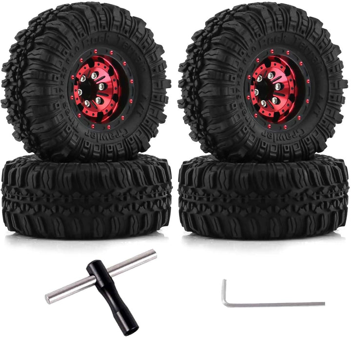 KEEDA 57mm RC Reifen und Räder, 1,0 Zoll Micro Beadlock Felge für 1/18 TRX4M 1/24 RC Crawler Car Axi