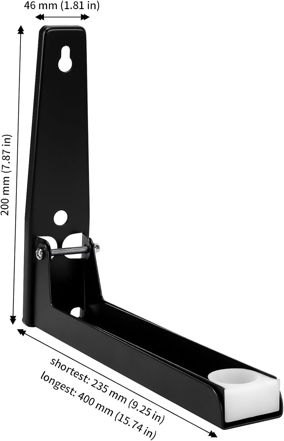 2 Paar Verstellbare Mikrowellenhalterung, 23,5-40cm Schwarz Wandhalterung Mikrowelle mit Ausdehnungs