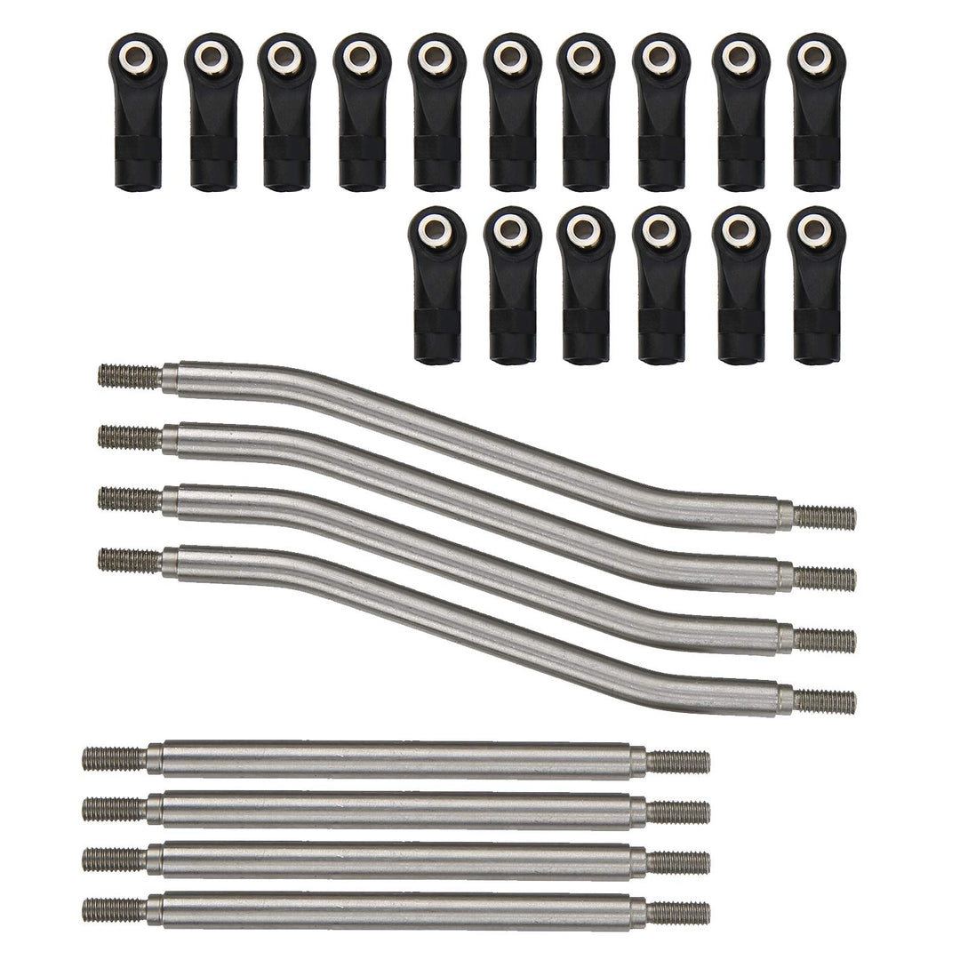Stahl Steering Pull Rod Link für Axial Capra AXI03004, 8 Stück Rostfreier Linkage Einstellbare Rod L