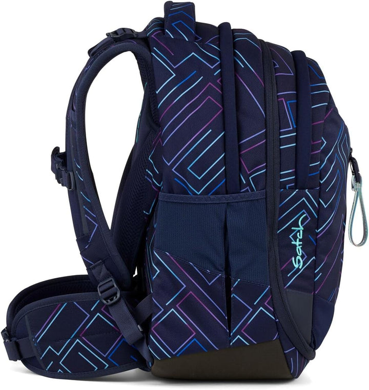 Satch Match Schulrucksack Set 3tlg. inkl. Schlamperbox und Sporttasche Purple Laser, Purple Laser