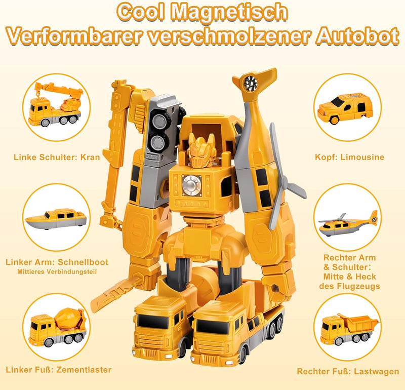 Aragallant Magnetischer Verformung Roboter, Magnetische Spielzeugautos, Magnetisches Baufahrzeuge Ki