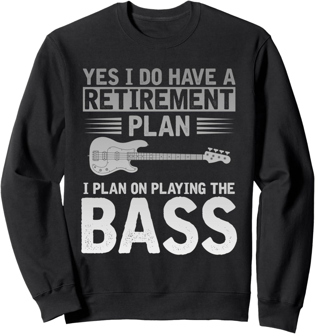 Bassist Ruhestand Musiker Rentner Lustiges Bass Gitarre Sweatshirt