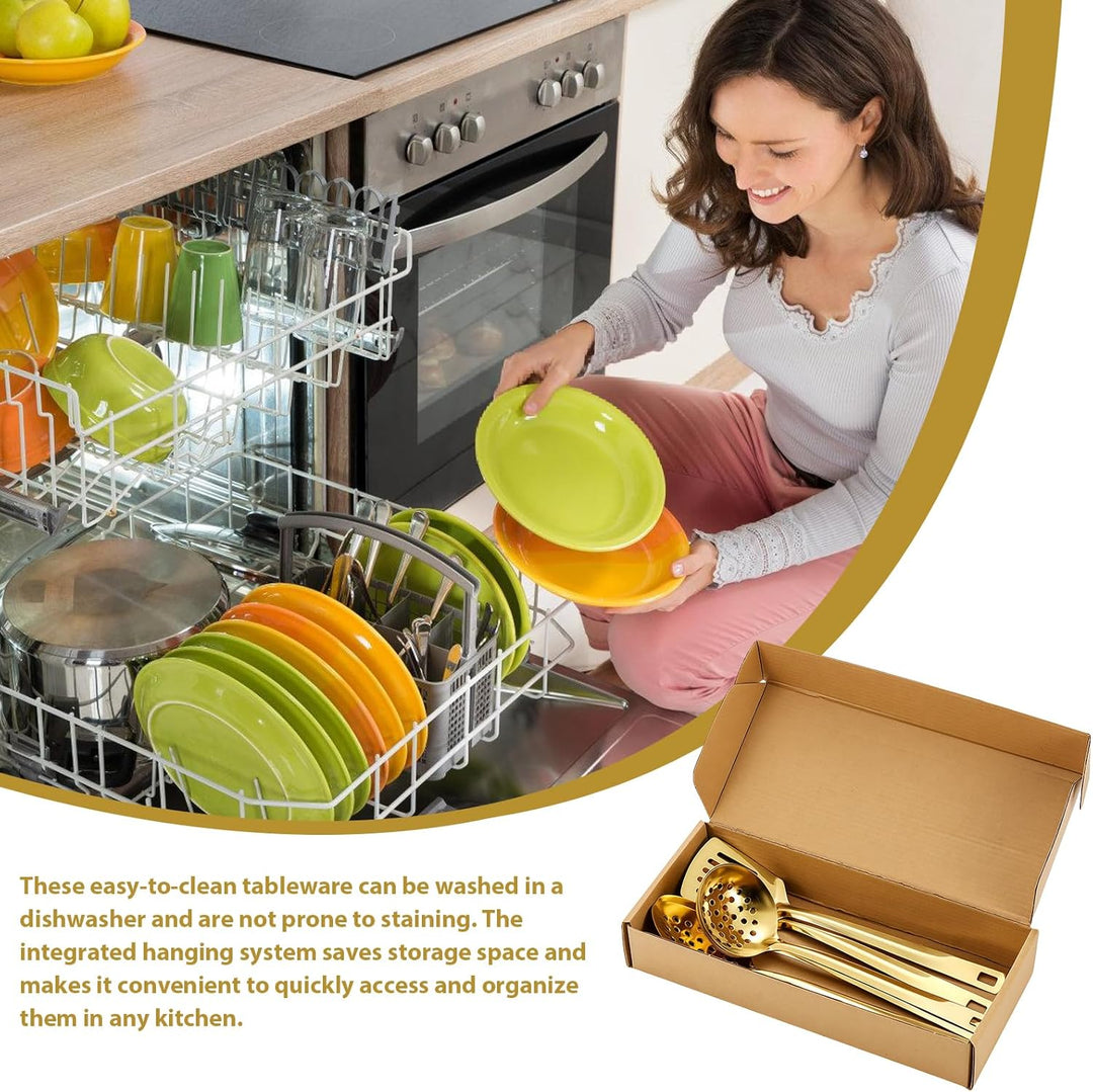 Gold Küchenutensilien Set 6-teilig, Edelstahl Kochutensilien Set, Küchengeräte Set, Home Essentials