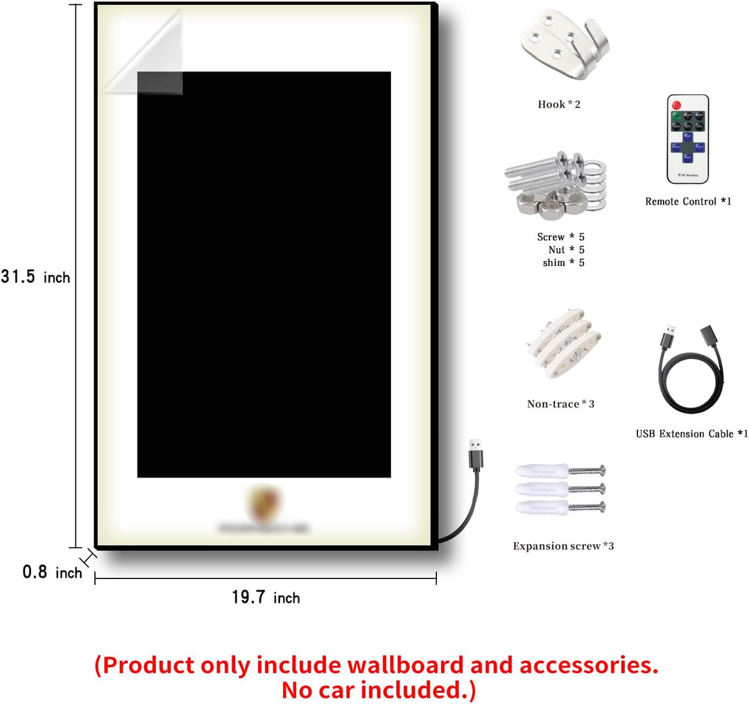iLuane Display Wallboard für Lego Technic Porsche 911 RSR 42096 Rennwagen mit LED-Lichtern, Erwachse