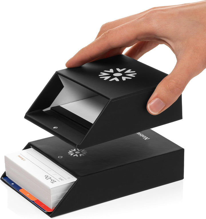 Notsu Centre Rise To-Do-Liste Kartenplaner Box Ständer Set | 50 faltbare To-Do vertikale Notizkarten