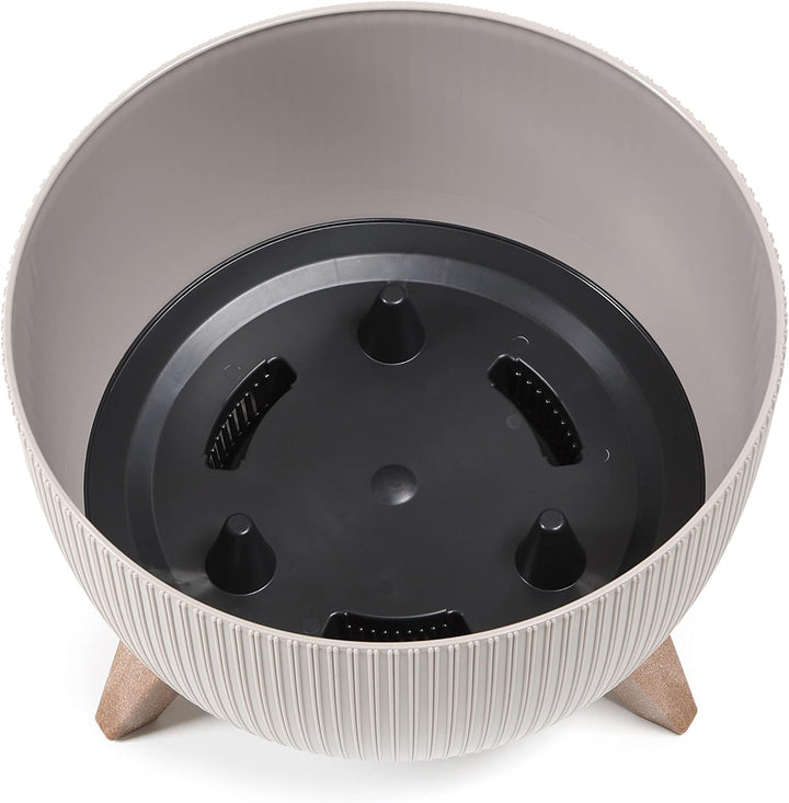 MELTOM Blumentopf Schale mit Füssen Einsatz Kräutertopf Übertopf Pflanzschale Eco Recycled (Weiss, L
