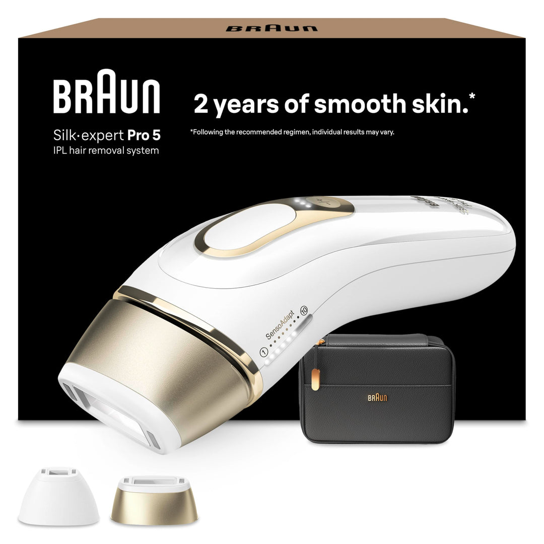 Braun IPL Silk·expert Pro 5, Haarentfernung für zuhause, mit Aufbewahrungstasche, 2 Aufsätze, PL5140