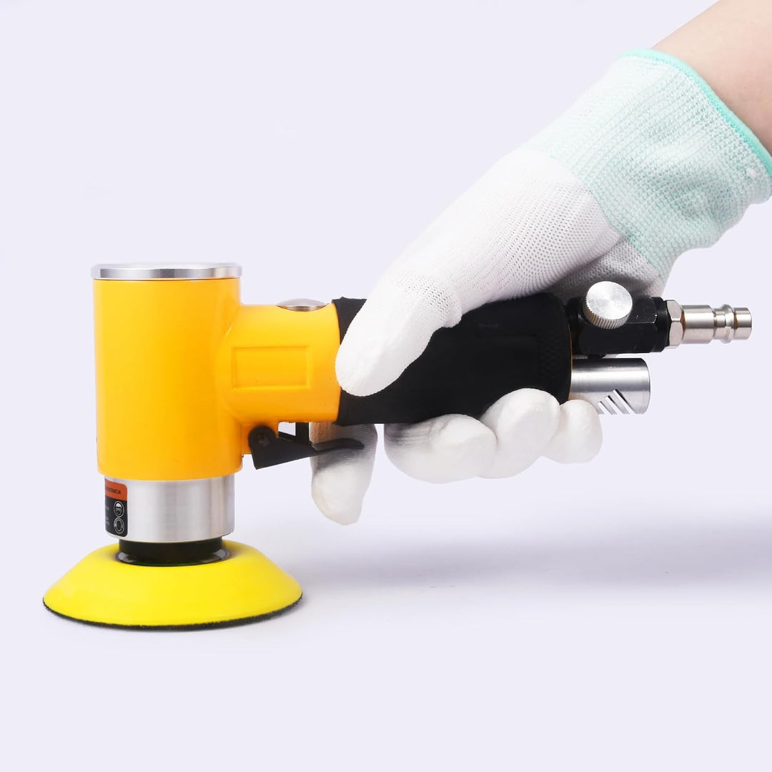 Mini Exzenterschleifer Druckluft Schwingschleifer Polierer,Hohe Geschwindigkeit 12000 RPM,Schleifmas