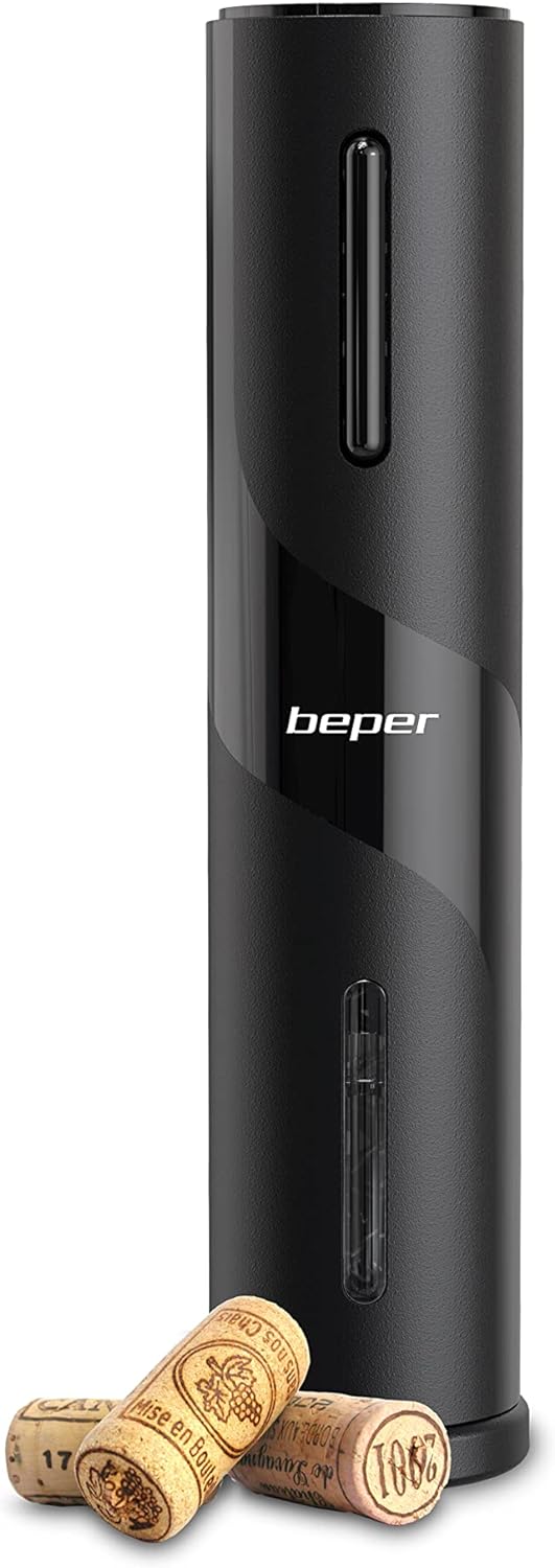 BEPER P102ACP100 -Korkenzieher Wein Elektrisch mit Weinflaschenschneider - Wiederaufladbarer Elektri