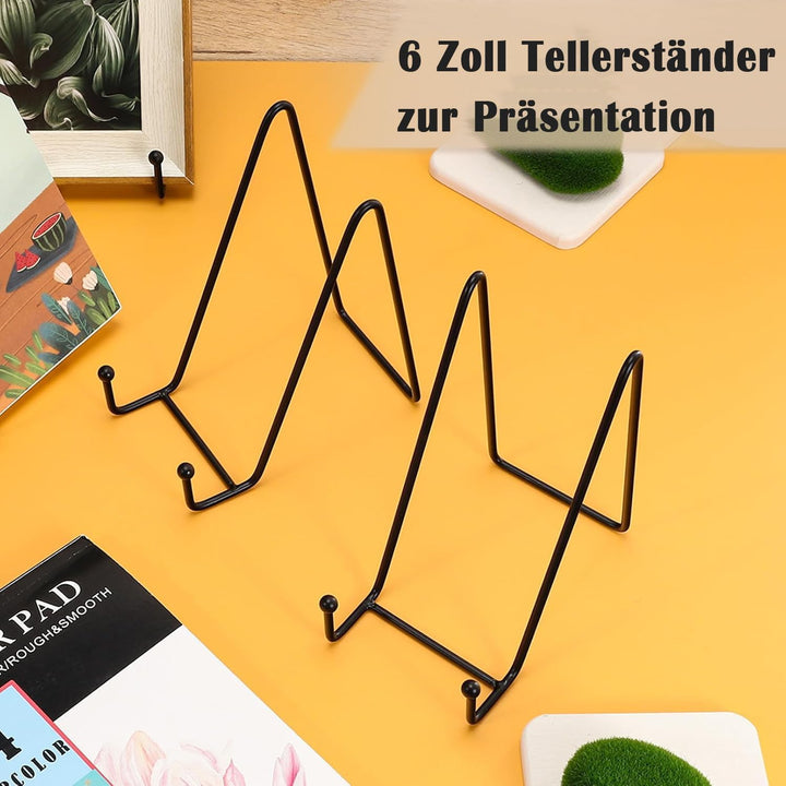 6 Stück Metall Display Ständer,6 Zoll Metall Tellerständer,Staffelei Aufsteller Teller Ständer,Schwa