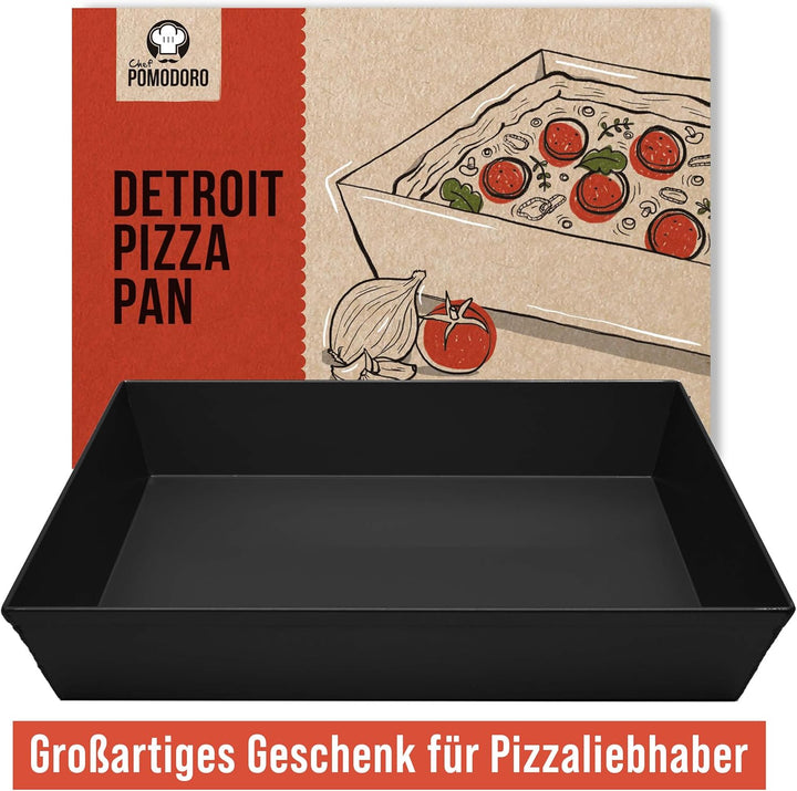 Chef Pomodoro Pizzablech – Pizza Backblech – Pizza Blech – Pizza Pan – Pizzaform rechteckig –Detroit