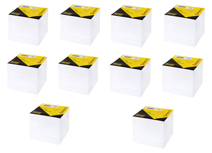 Idena 311003 - Zettelklotz, 9 x 9 x 9 cm, 800 Blatt (Zettelklotz (Weiss), 10er Pack)
