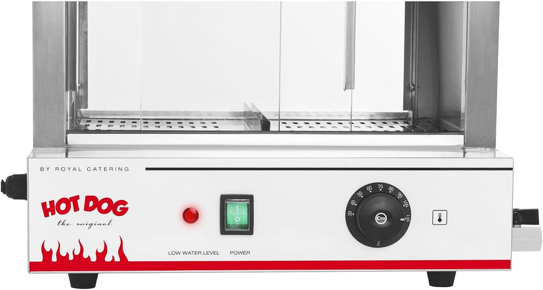 Royal Catering Hot Dog Steamer RCHW 2000 Würstchenwärmer für bis 200 Würstchen 50 Brötchen Warmhalte