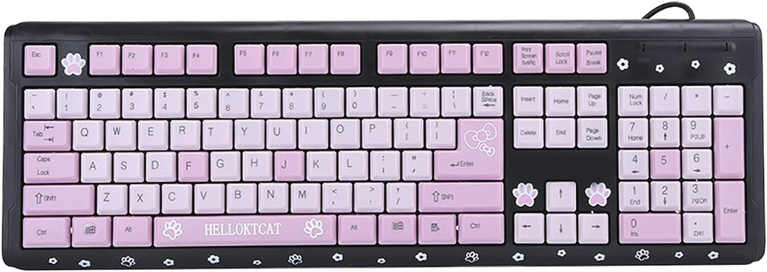 Niedliche USB Tastatur mit Kabel, Niedliche Cartoon USB Tastatur mit Kabel für Mädchen, Tragbare, Ko