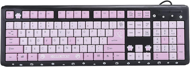 Niedliche USB Tastatur mit Kabel, Niedliche Cartoon USB Tastatur mit Kabel für Mädchen, Tragbare, Ko