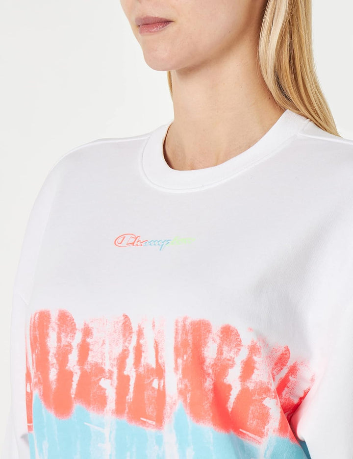 Champion Damen Legacy Color Ground Powerblend Small Logo Relaxed Crewneck Hoodie S Bianco, S Bianco