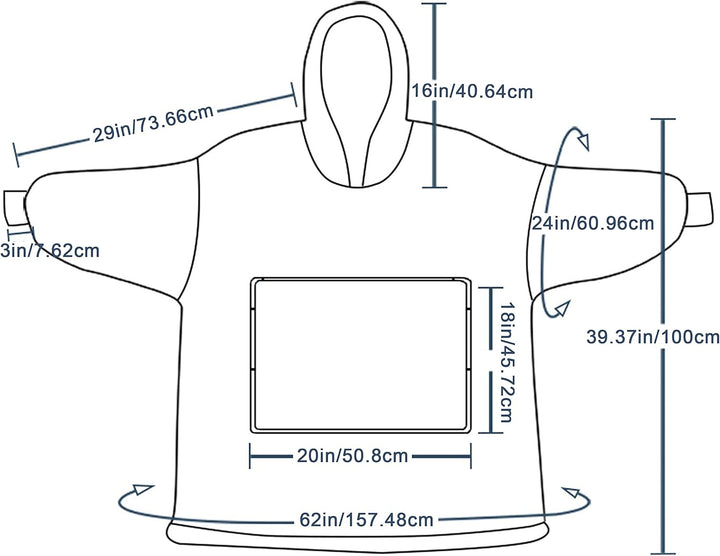 Yutdeng Sweatshirt Hoodie Oversize Damen Kapuzenpullover Decke Hoodie Super Weich Pulloverdecke Herr