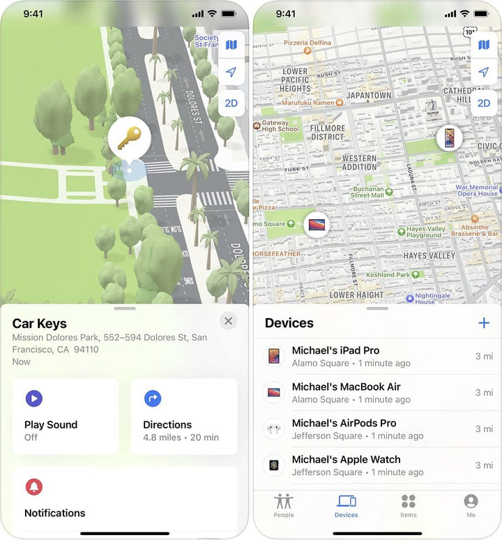 Callstel Keyfinder: 4er-Set Schlüssel- & Gegenstandsfinder, Apple-AirTag-kompatibel, MFi (Ortungstra