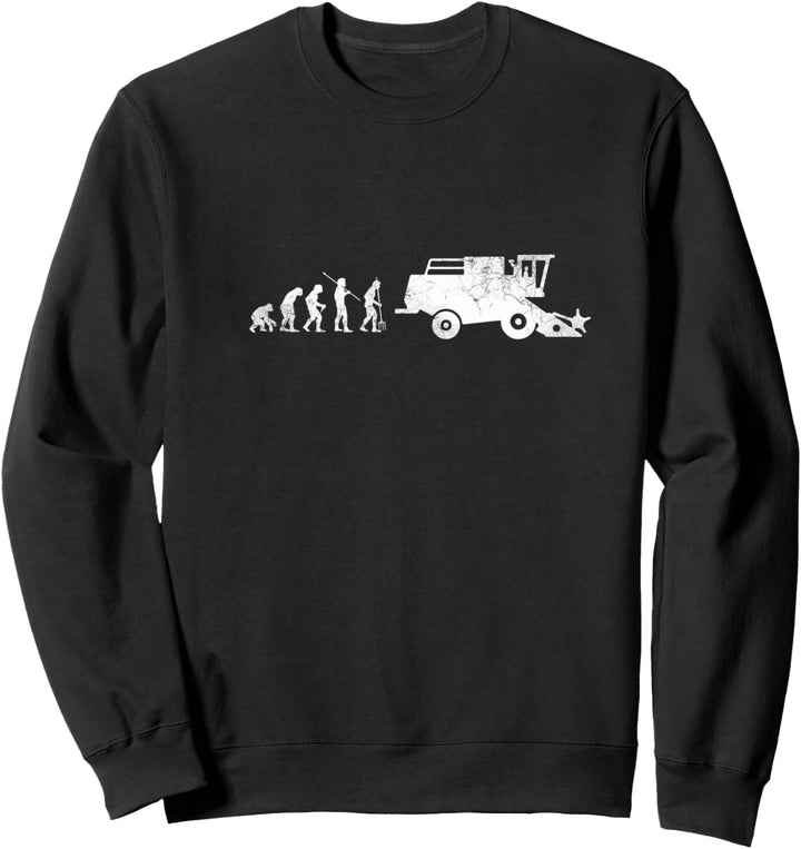 Evolution Landwirtschaft Bauer Mähdrescher Geschenk Sweatshirt