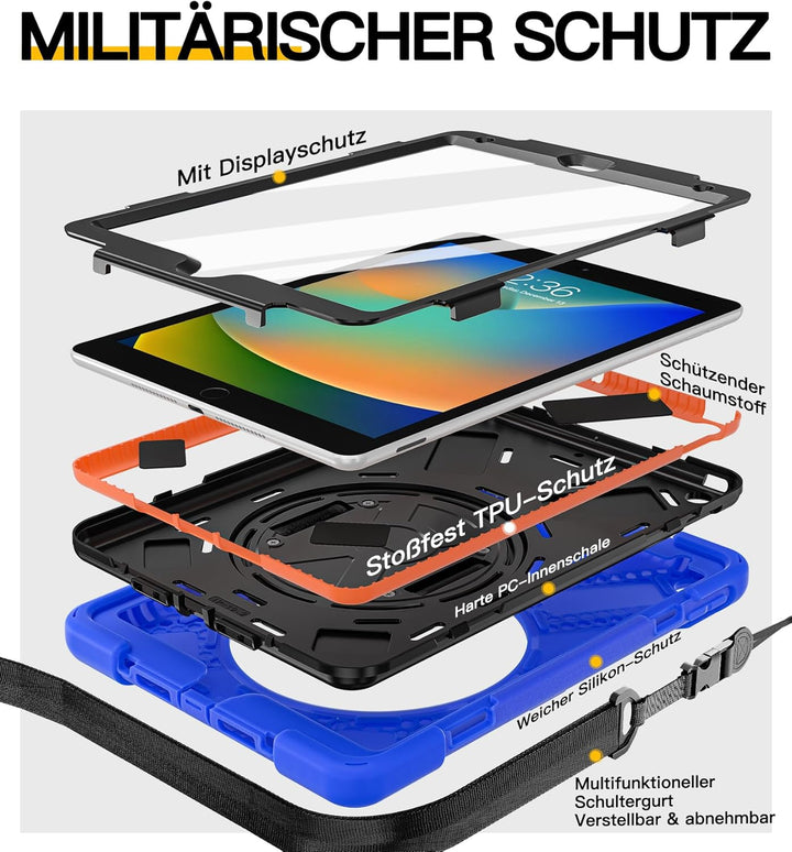 BRAECN Hülle für iPad 10.2 Zoll (iPad 9./8./7. Generation), Robuste Stossfeste Schutzhülle mit Stift