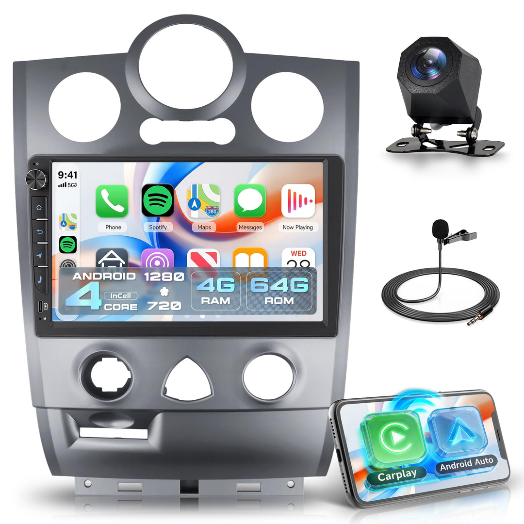 Rimoody 4G+64G Android Autoradio für Renault Megane 2 2002-2008 Wireless Carplay Android Auto, 9 Zol