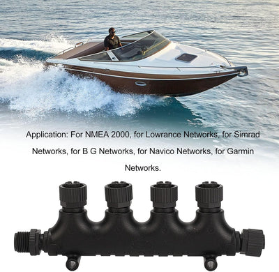 NMEA 2000 T-Anschluss, Für NMEA 2000 N2K 4 Ports T-Stecker M12 5-polig IP67 Wasserdicht für Lowrance
